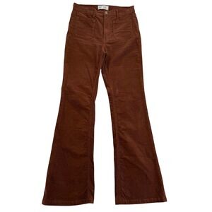 Gap 70s Flare High Rise Corduroy Pants Sable Brown Sz 27 4R Coastal Grandmother